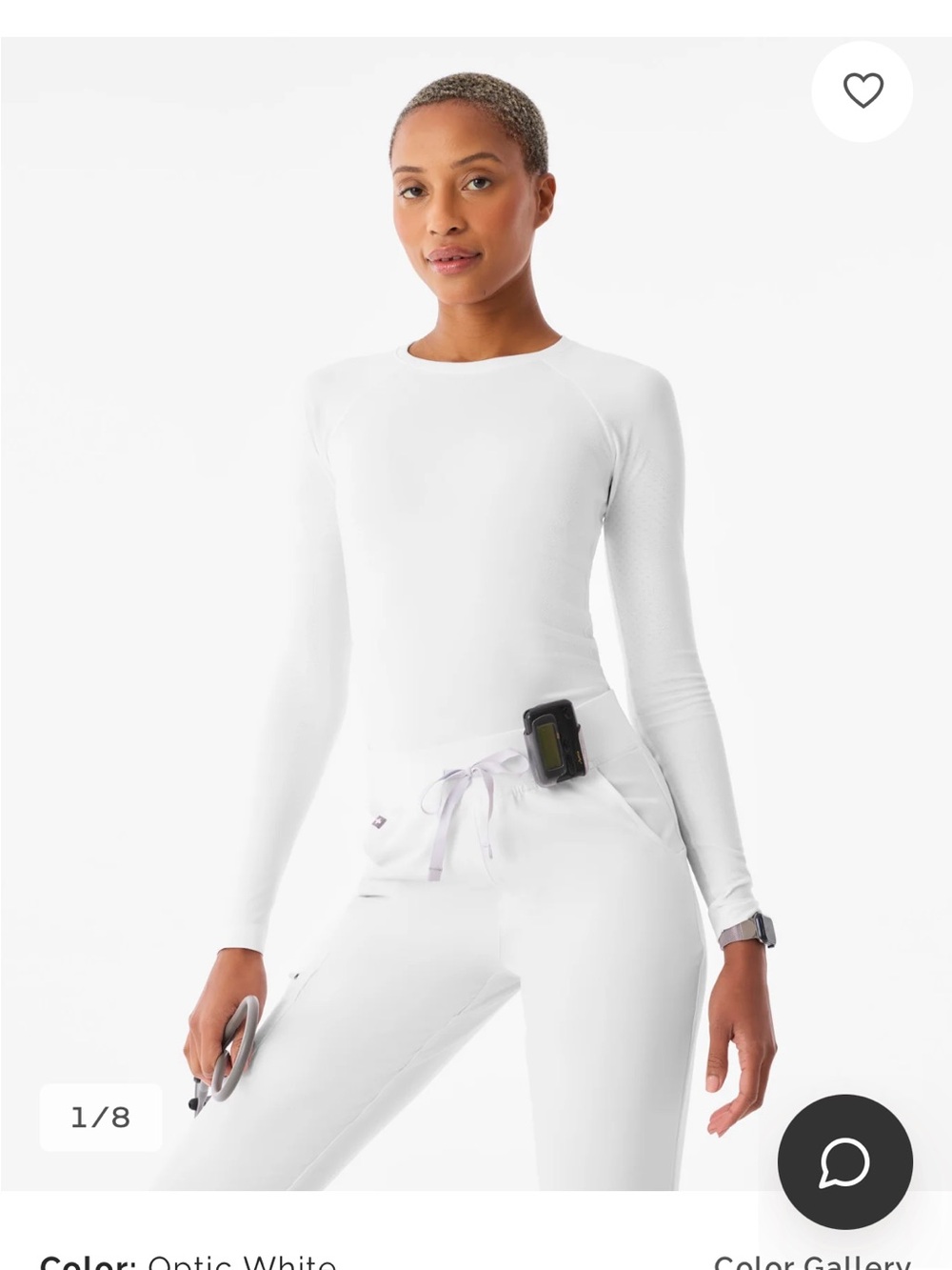 Figs Salta Seamless Long-Sleeve Underscrub white